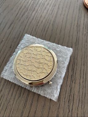 Coach Gold Compact Mirror with Signature C Motif